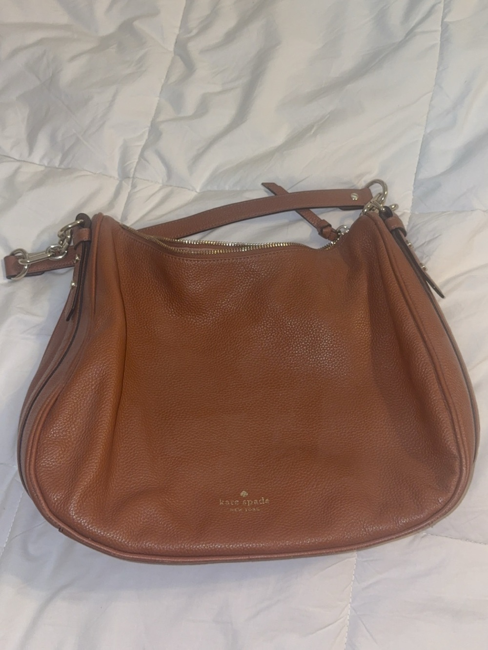kate spade Tan Pebble Leather Shoulder Bag